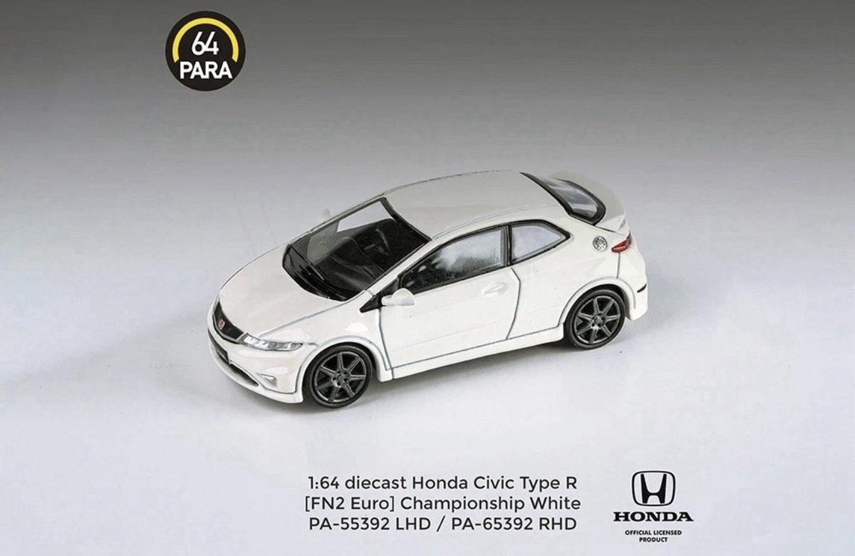 HONDA CIVIC TYPE R FN2 EURO WHITE 1/64 DIECAST MODEL CAR BY PARAGON PA-55392