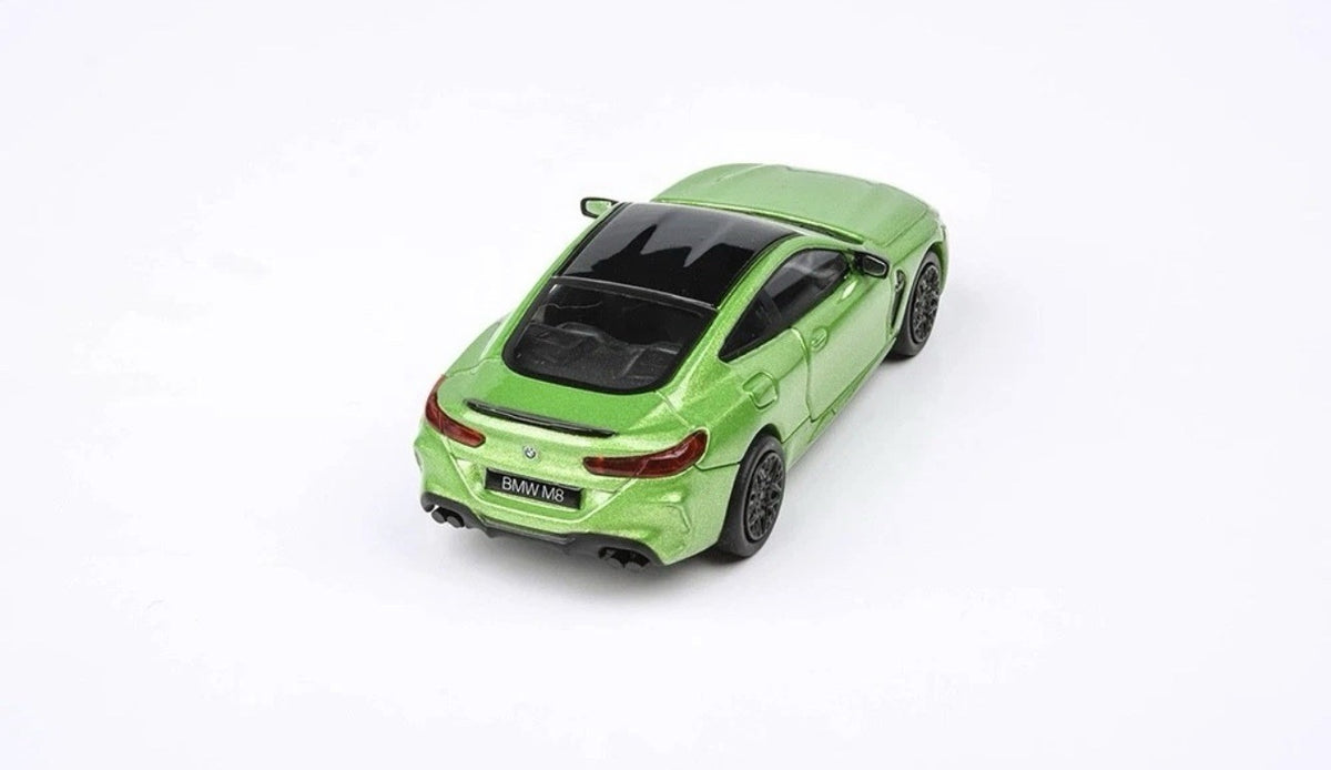 BMW M8 COUPE JAVA GREEN MET. W/BLACK TOP 1/64 DIECAST MODEL CAR PARAGON PA-55216