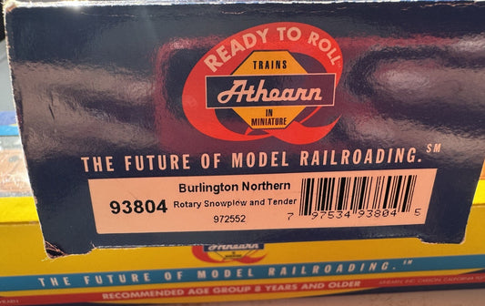 Athearn 93804 Burlington Northern #BN972552 PLOW HO SCALE TRAIN LOCOMOTIVE