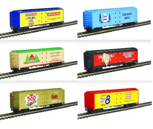 Model Power HO Beer Car Assortment w/Handle pkg(6) Set #1 98706