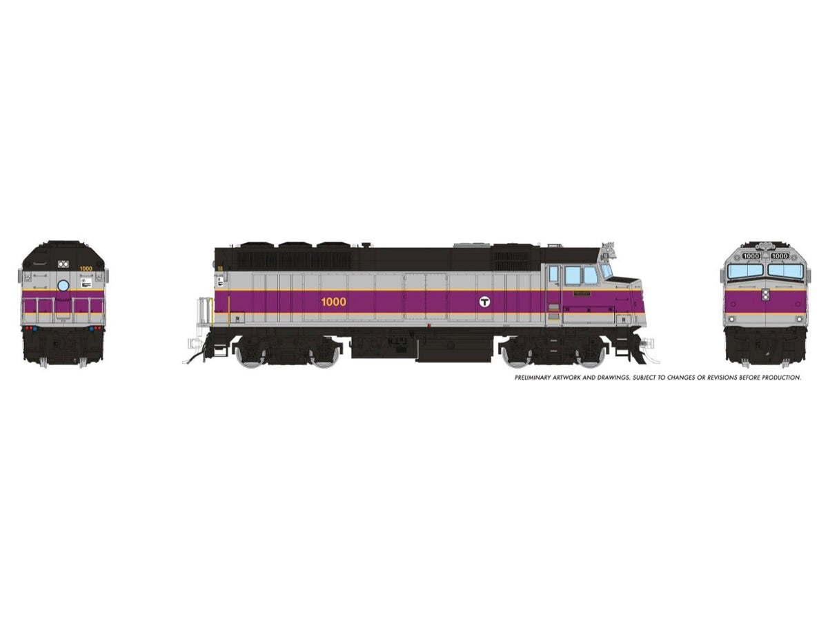 PRE-ORDER: Rapido 1043018 - EMD F40PH (DC Silent) Massachusetts Bay Transportation Authority (MBTA) 1011 Simplified Scheme w/ Ditchlights - HO Scale