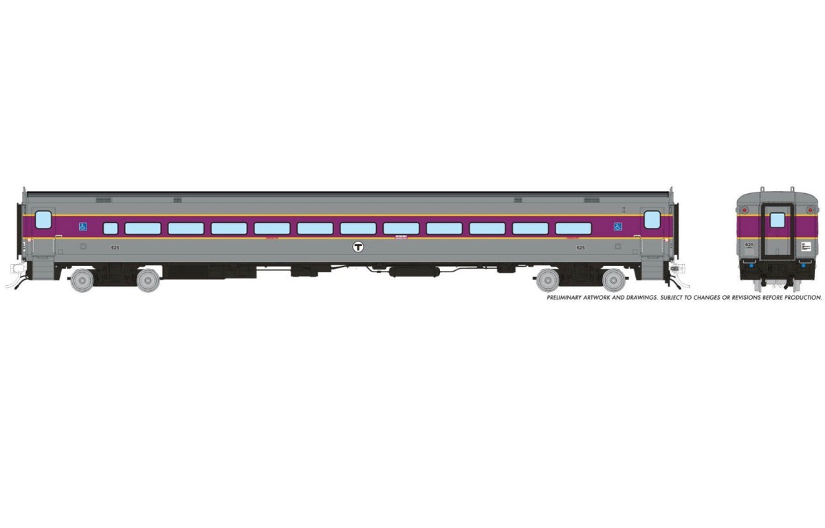 PRE-ORDER: Rapido 1084018 - Comet Car Massachusetts Bay Transportation Authority (MBTA) Modern: Coach #625 - HO Scale