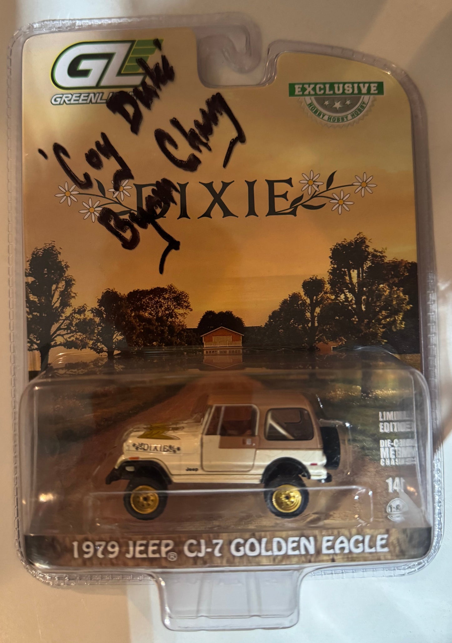 1:64 1979 Jeep CJ-7 Golden Eagle "Dixie" SIGNED BY BYRON CHERRY (Coy Duke)