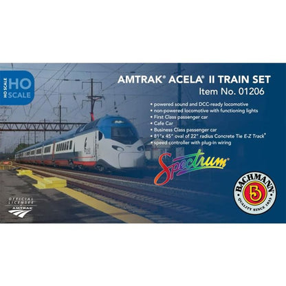 BACHMANN 01206 HO SPECTRUM AMTRAK ACELA II TRAIN SET