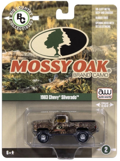 1983 CHEVROLET SILVERADO PICKUP "MOSSY OAK" 1/64 BY AUTO WORLD AWBC003-AWSP199