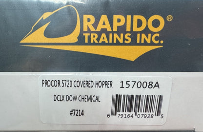 Rapido 157008A HO Scale DCLX DOW Procor 5820 Covered Hoppers Single Car 7204