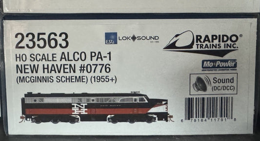 RAPIDO 23563 HO SCALE ALCO PA-1 New Haven Railroad 0776 McGinnis LOK SOUND DCC