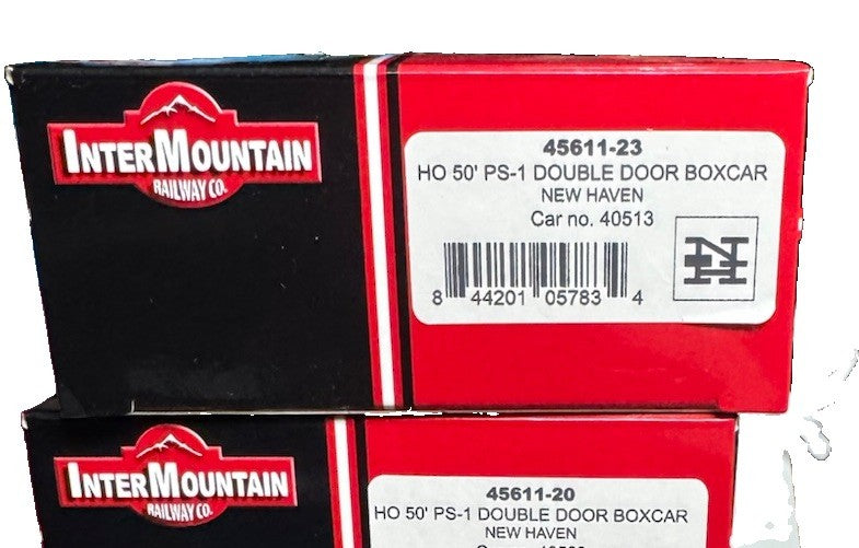 NEW HAVEN RR NEW 50' PS-1 DOUBLE DOOR BOX CAR 40513 By INTERMOUNTAIN RR 45611-23