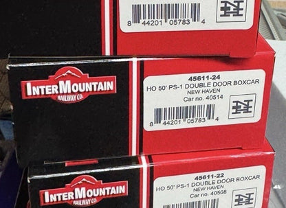 NEW HAVEN RR NEW 50' PS-1 DOUBLE DOOR BOX CAR 40514 By INTERMOUNTAIN RR 45611-24
