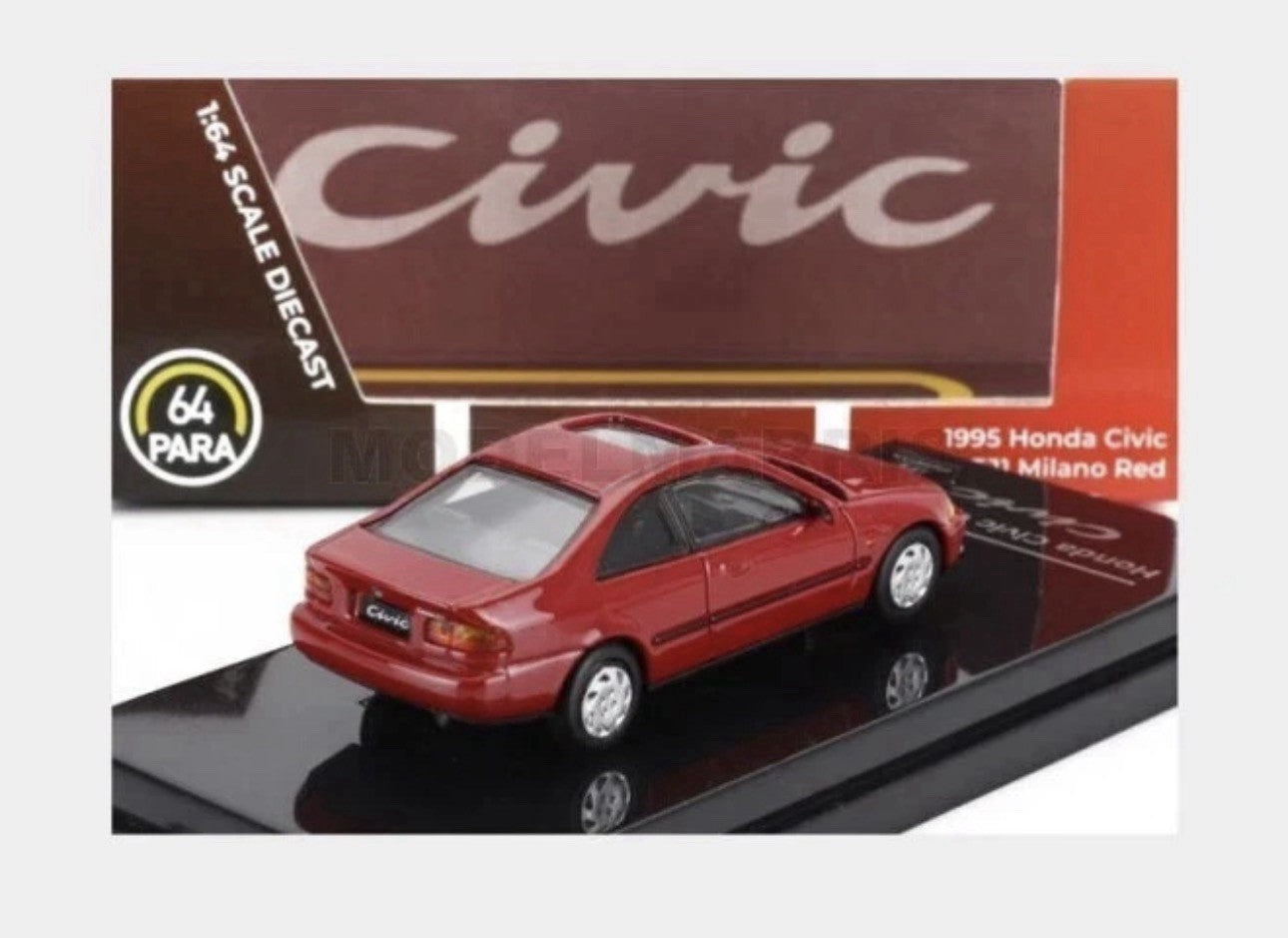 1/64 Honda Civic EJ1 Milano 1995 Red Diecast Model By Paragon PA-55764