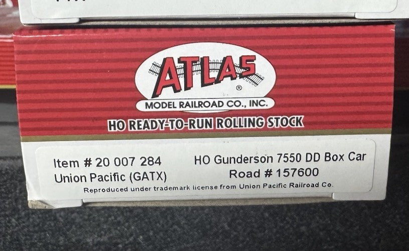 Atlas HO 20007284 Gunderson 7550 Double Plug-Door Boxcar UP GATX BKTY #157600