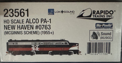 RAPIDO 23561 HO SCALE ALCO PA-1 New Haven Railroad 0763 McGinnis LOK SOUND DCC