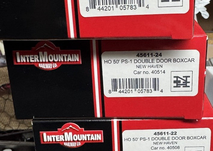 NEW HAVEN RR NEW 50' PS-1 DOUBLE DOOR BOX CAR 40514 By INTERMOUNTAIN RR 45611-24