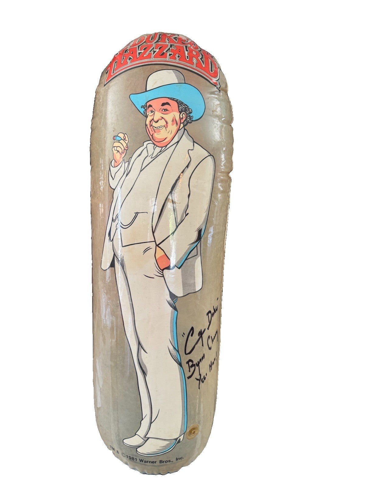 RARE Boss Hogg Punching Bag Dukes Of Hazzard VINTAGE 1981 AUTOGRAPHED Coy Duke