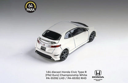 HONDA CIVIC TYPE R FN2 EURO WHITE 1/64 DIECAST MODEL CAR BY PARAGON PA-55392