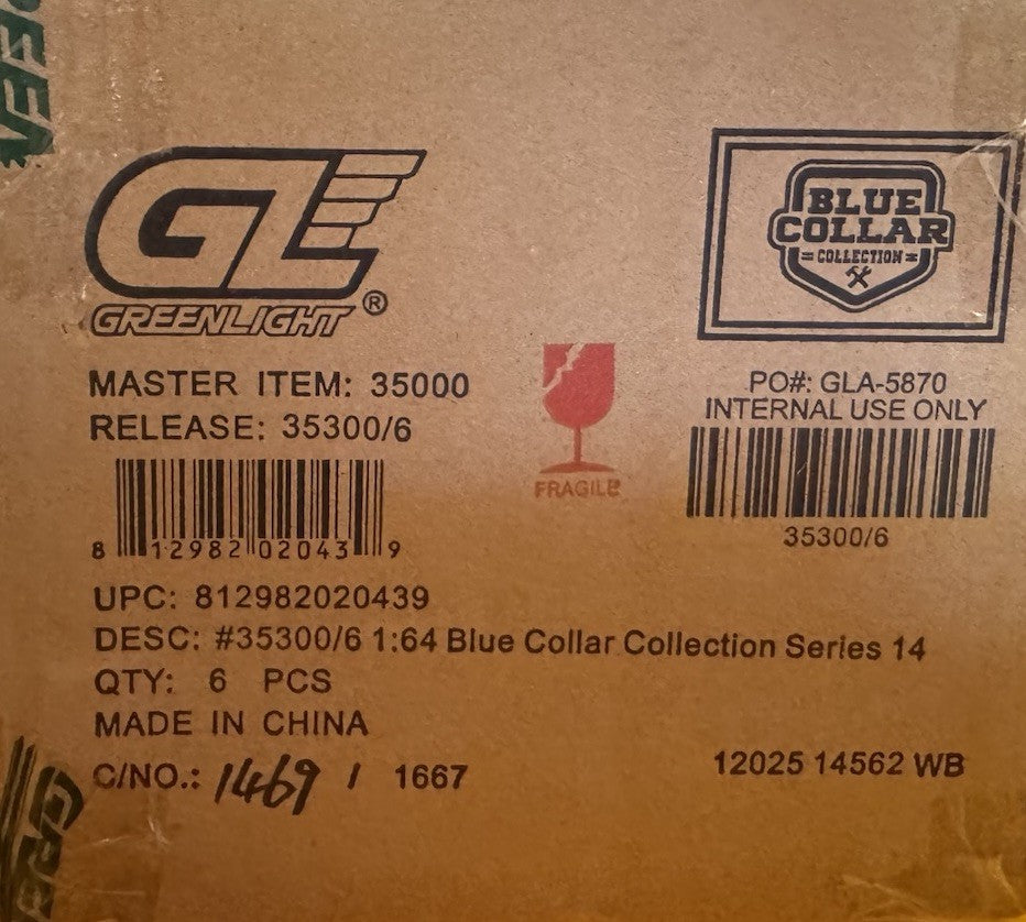 Blue Collar Collection Series 14 SET OF 6 Models 1:64 Scale - Greenlight 35300