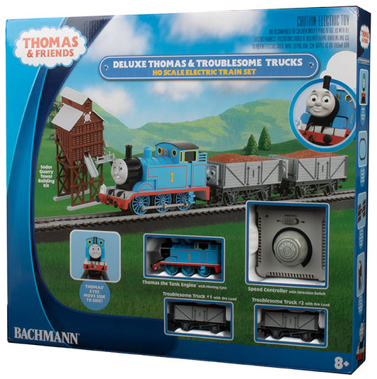 BACHMANN 00760 HO DELUXE THOMAS AND THE TROUBLESOME STARTER TRAIN SET