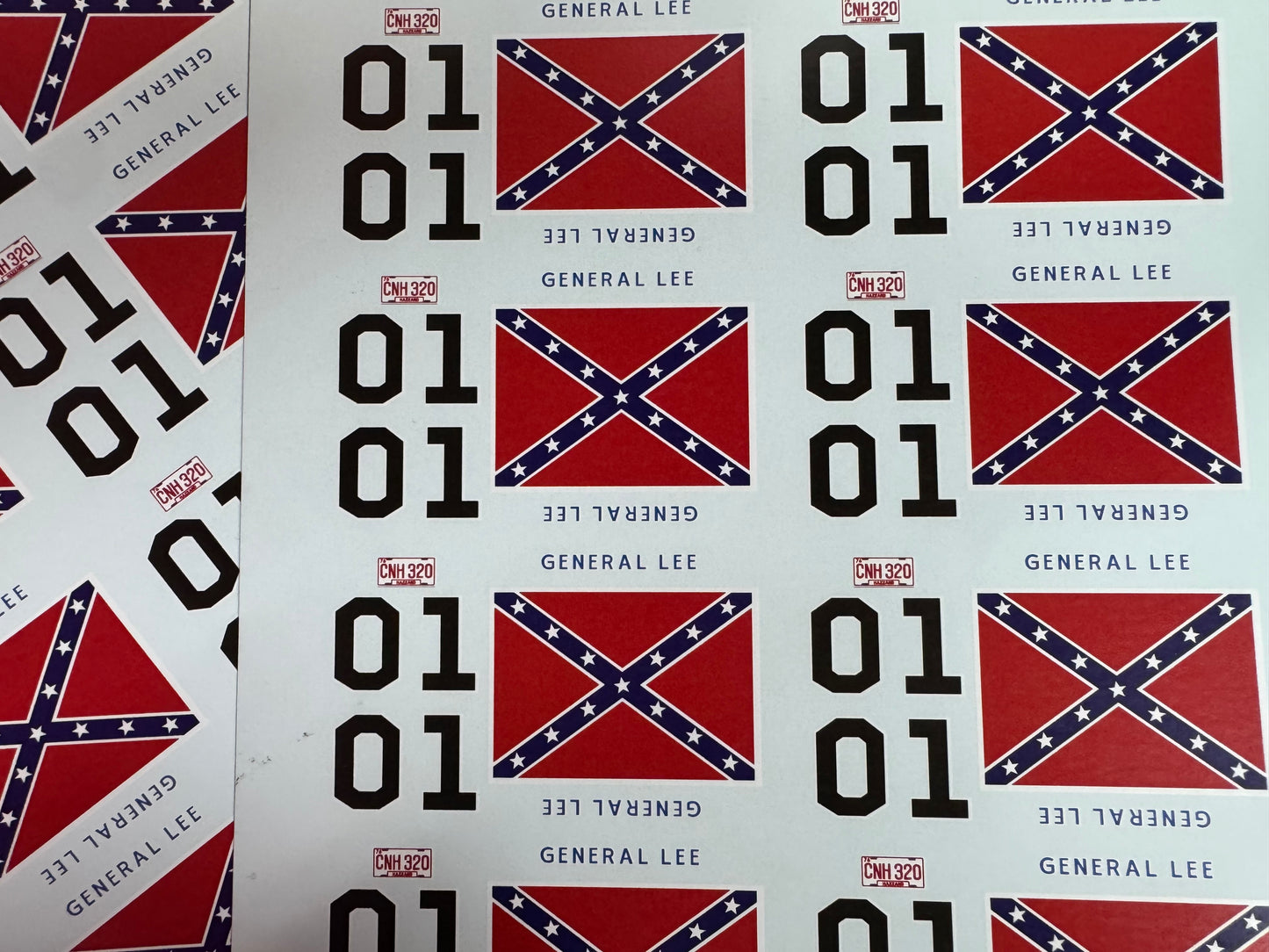 1/25 Scale General Lee Waterslide Decals