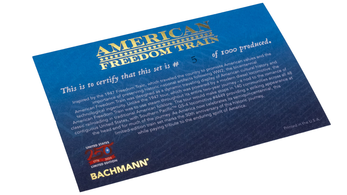 NEW Bachmann HO Scale RTR 50th Anniversary American Freedom Train Set 00789