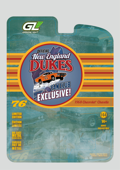WHOLESALE CASE 12 CARS 1:64 1968 Chevy Chevelle #76 Race Car New England Dukes Exclusive Greenlight
