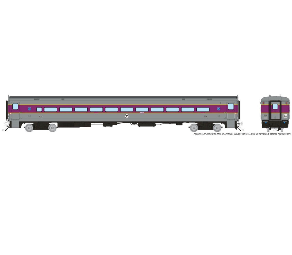 PRE-ORDER: Rapido 1084019 - Comet Car Massachusetts Bay Transportation Authority (MBTA) Modern: Coach #634 - HO Scale