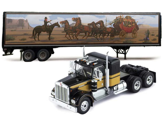Smokey & the Bandit - 1976 Kenworth W900 - Black with Trailer PREORDER MAY