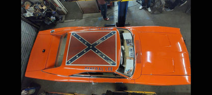 General Lee Rebel Flag Vinyl Sticker 5.5x4in