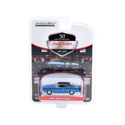 1:64 Barrett-Jackson 'Scottsdale Edition' Series 11 - 1969 Dodge Charger - B5 Blauw met zwart vinyl dak Solid Pack